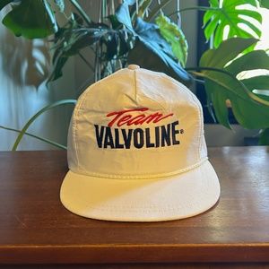 Vintage Valvoline Racing Indy 500 ‘90s Embroidered White Snapback Hat Cap NWOT